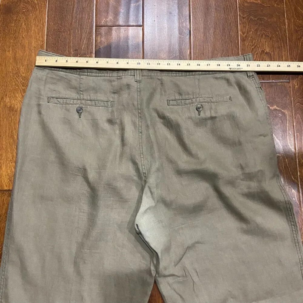 Old Navy Casual Loose Relaxed Fit Tan Brown Linen Pants Men's Size 42W x 32L